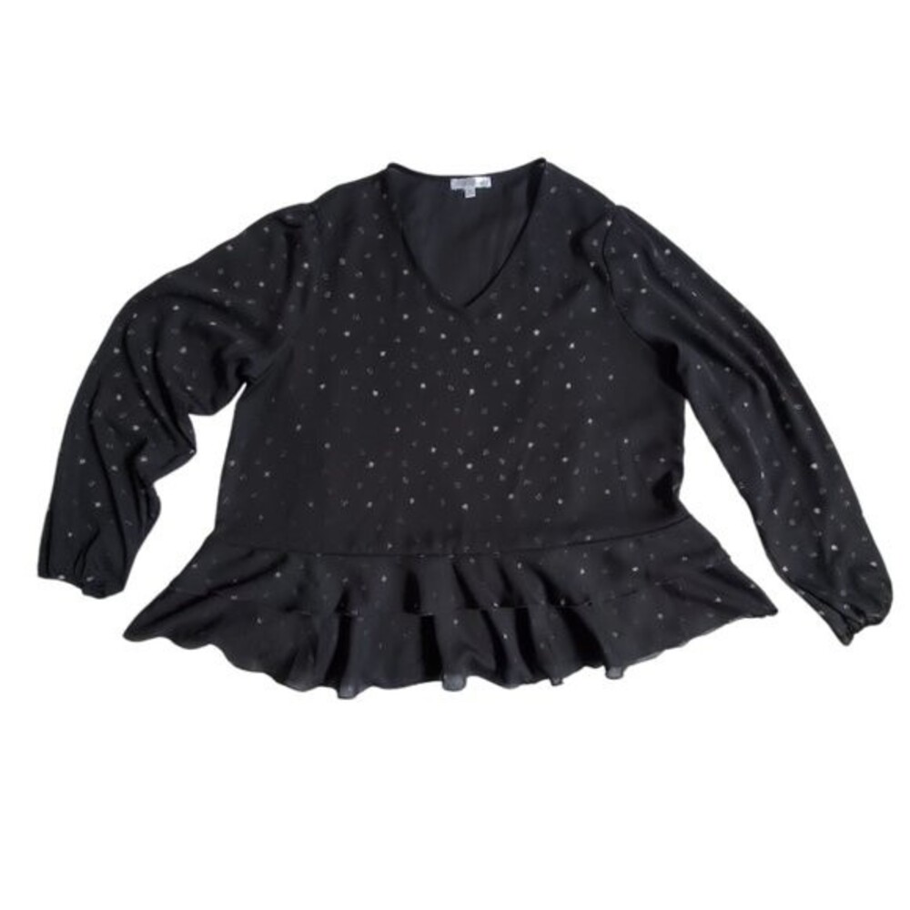 DownEast black long sleeve top sz XL